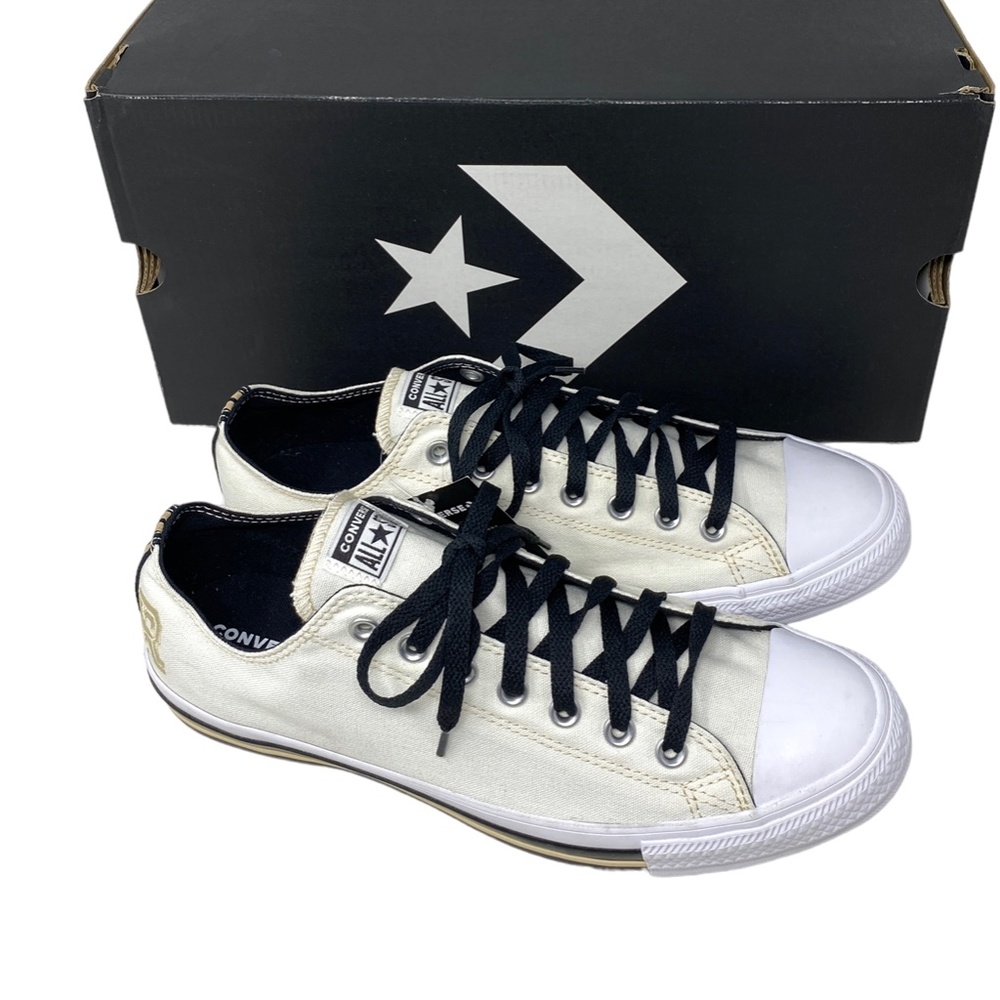 Converse Chuck Taylor OX Low Top White Canvas "R" Sneakers Men Custom 169749C-R - Picture 8 of 13